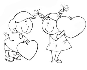 Boy and Girl With Hearts