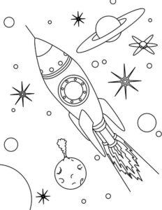 Rocket Flying In Space